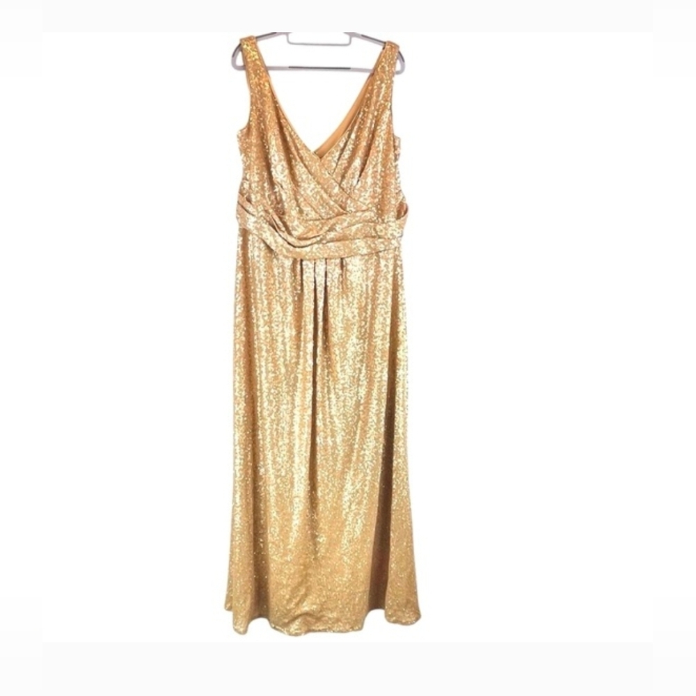 Bill Levkoff Gold Sequin Gown